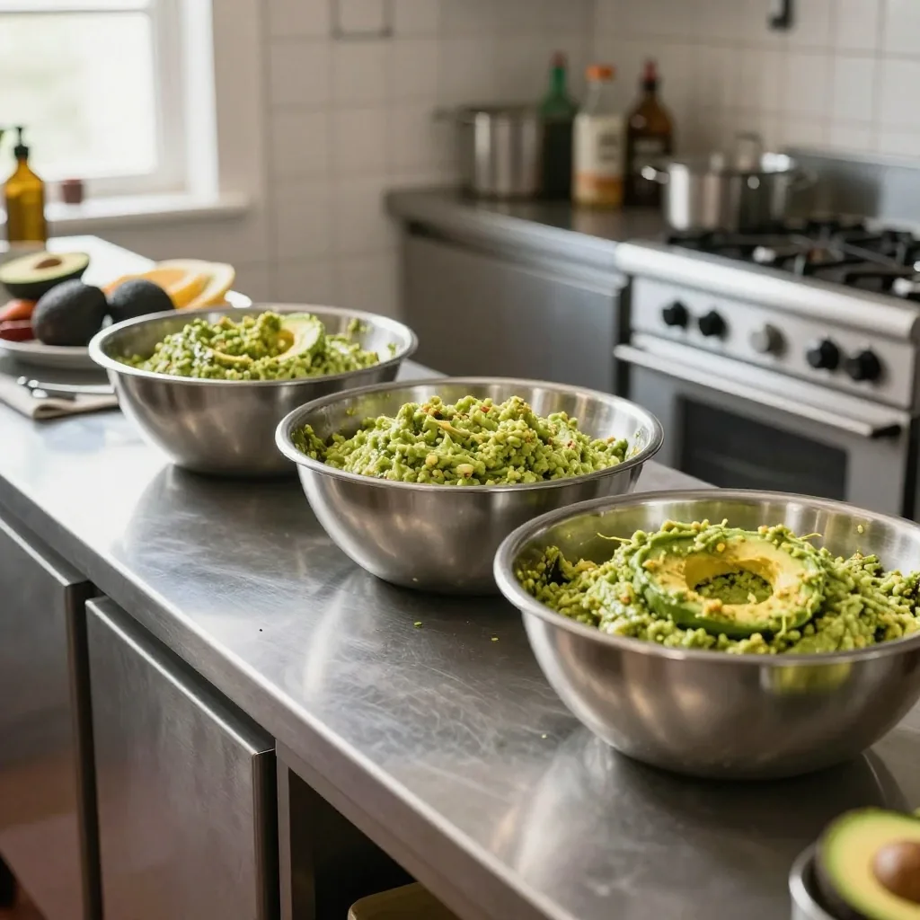 Fresh Australian Hass avocados hand-mashed daily in the Sydney Guzman y Gomez kitchen